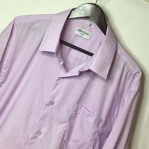 Bertioni Italy Mens 2XL‎ Lavender Dress Shirt Long Sleeve Button Pocket Cotton